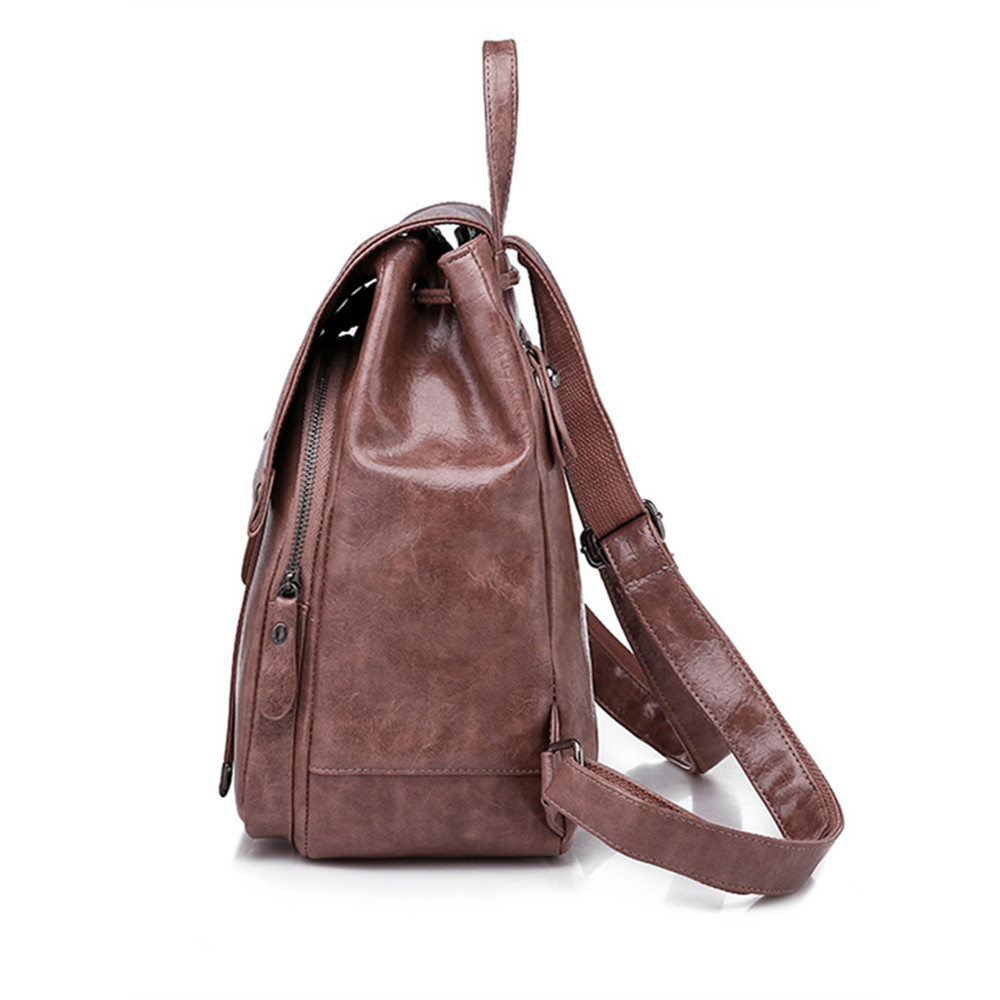 Vintage Flap Adjustable Soft Leather Backpack