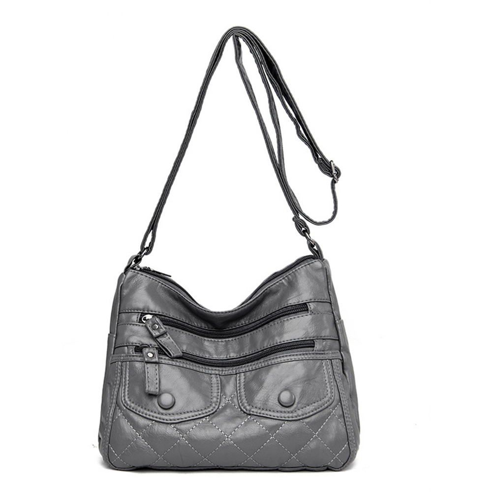 Vintage Flap Diamond Pattern Crossbody Bag