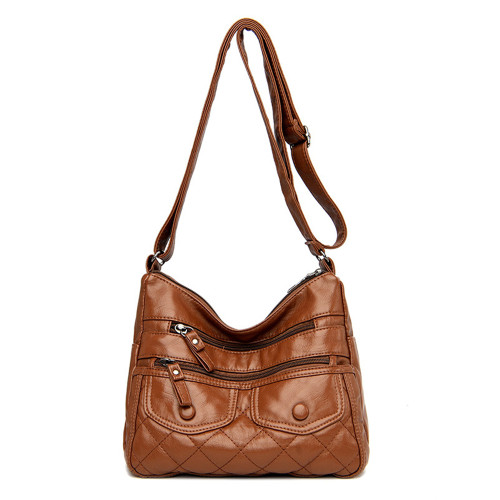 Vintage Flap Diamond Pattern Crossbody Bag