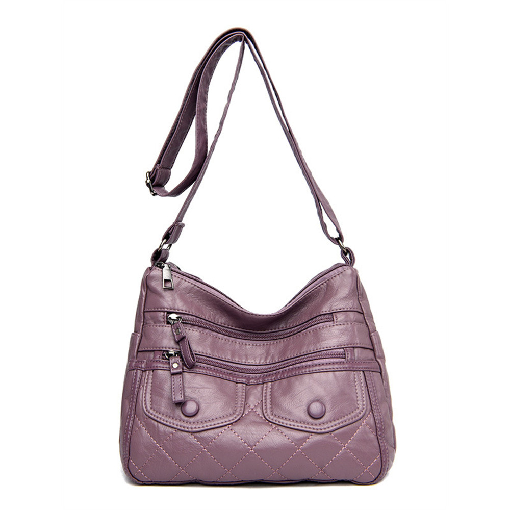 Vintage Flap Diamond Pattern Crossbody Bag