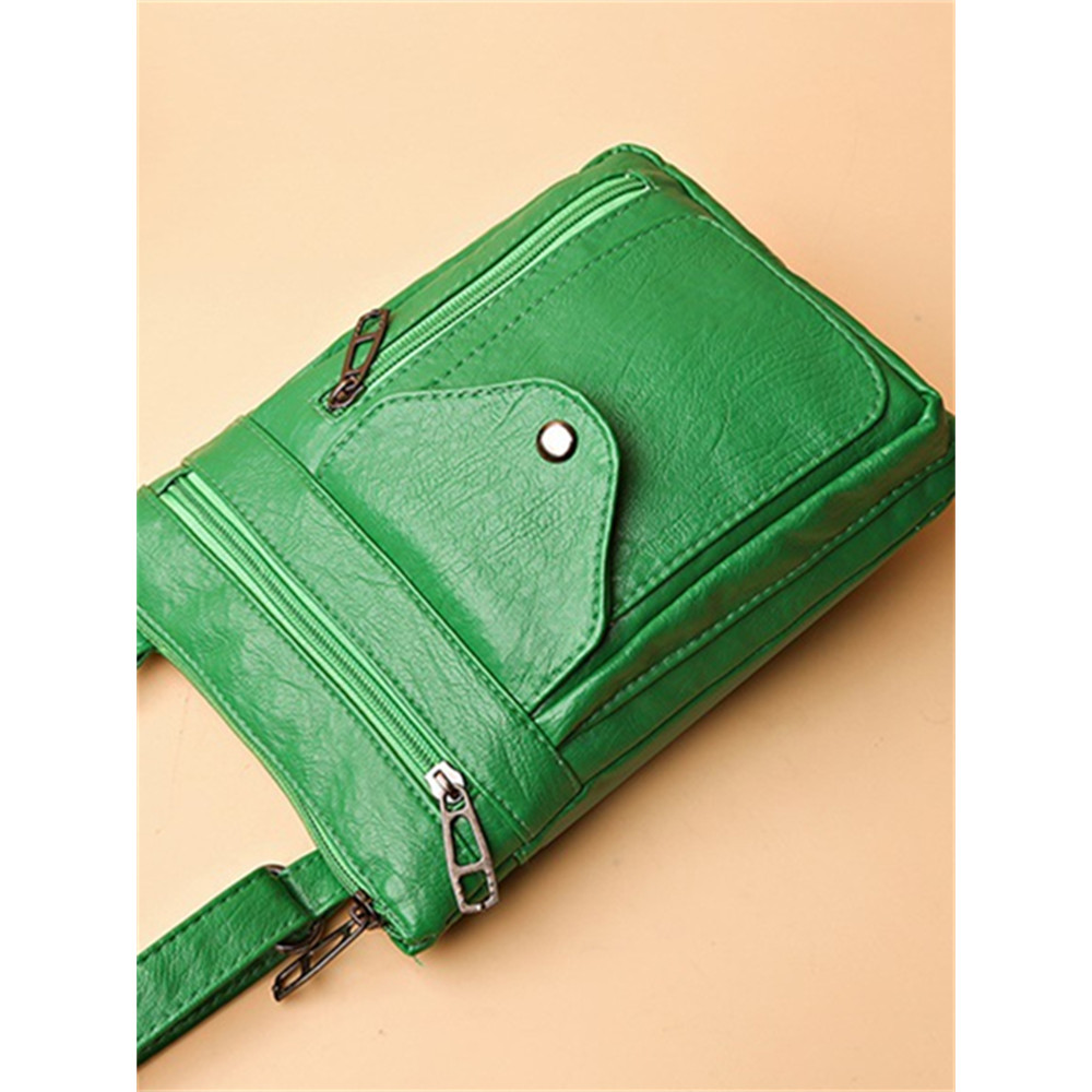 Vintage Flap Multi Pocket Utility Crossbody Bag