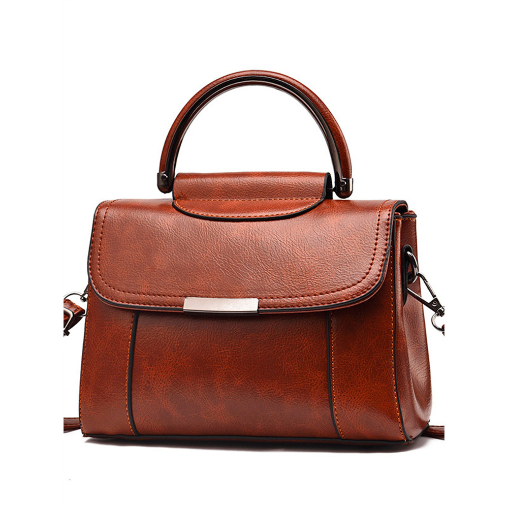 Vintage Flap Patchwork Leather Crossbody Bag