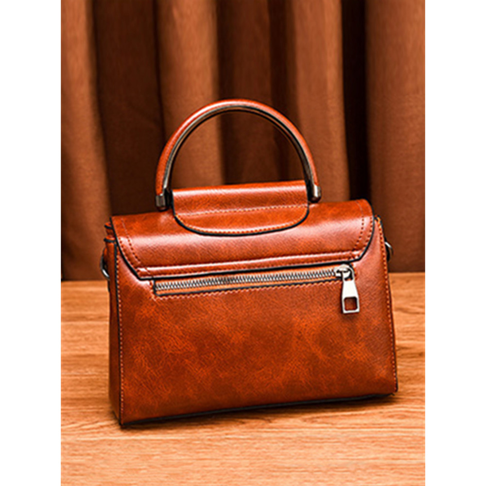 Vintage Flap Patchwork Leather Crossbody Bag