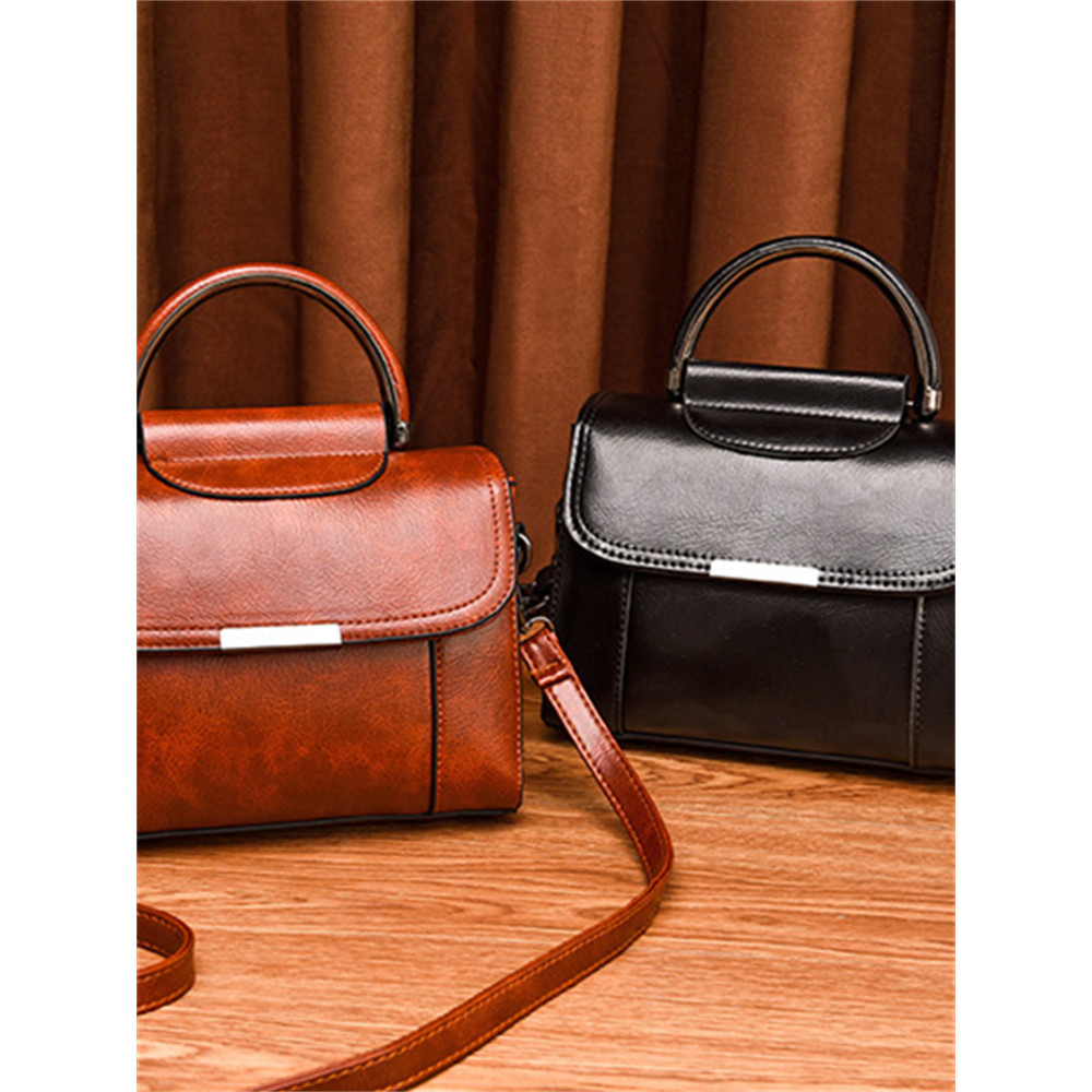 Vintage Flap Patchwork Leather Crossbody Bag