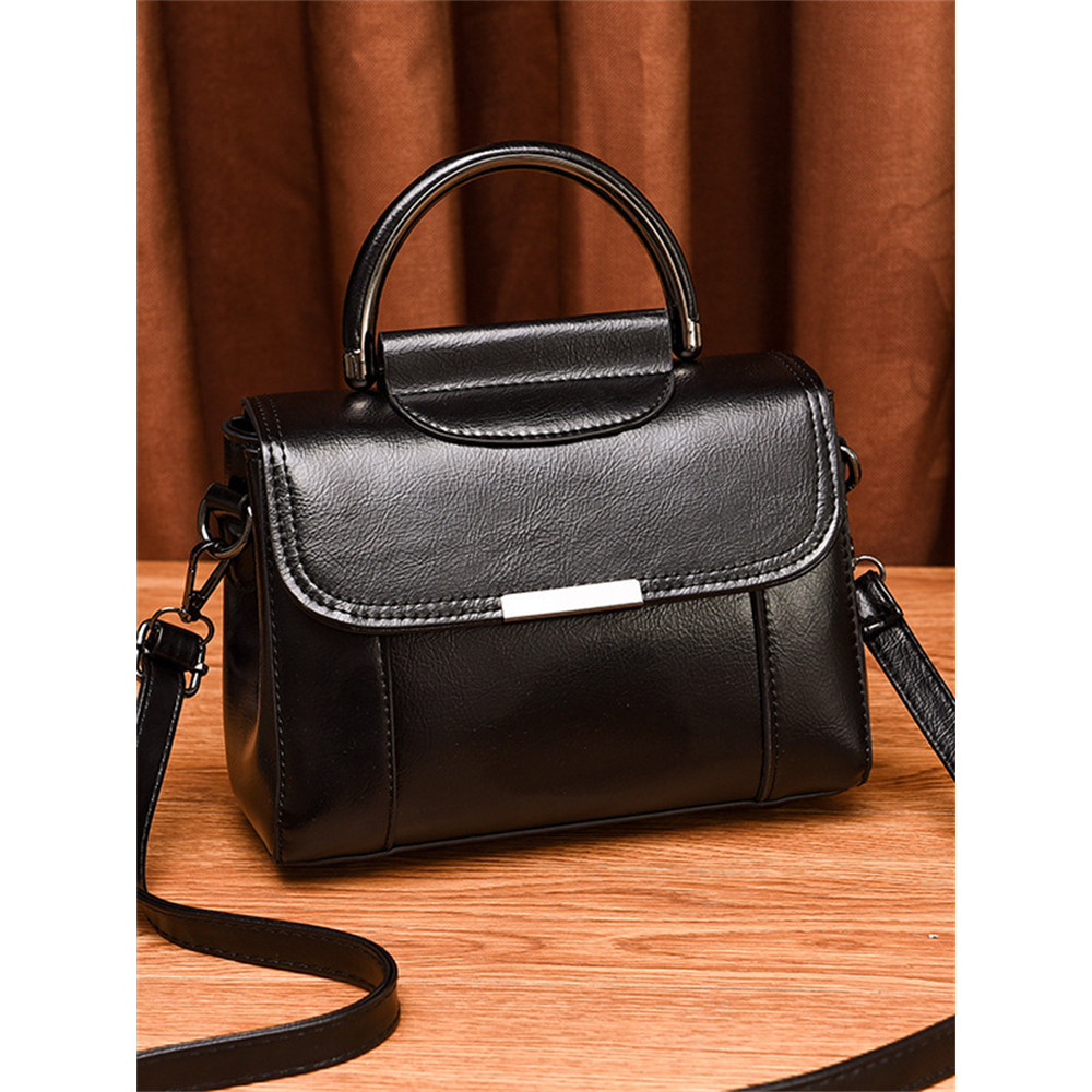Vintage Flap Patchwork Leather Crossbody Bag