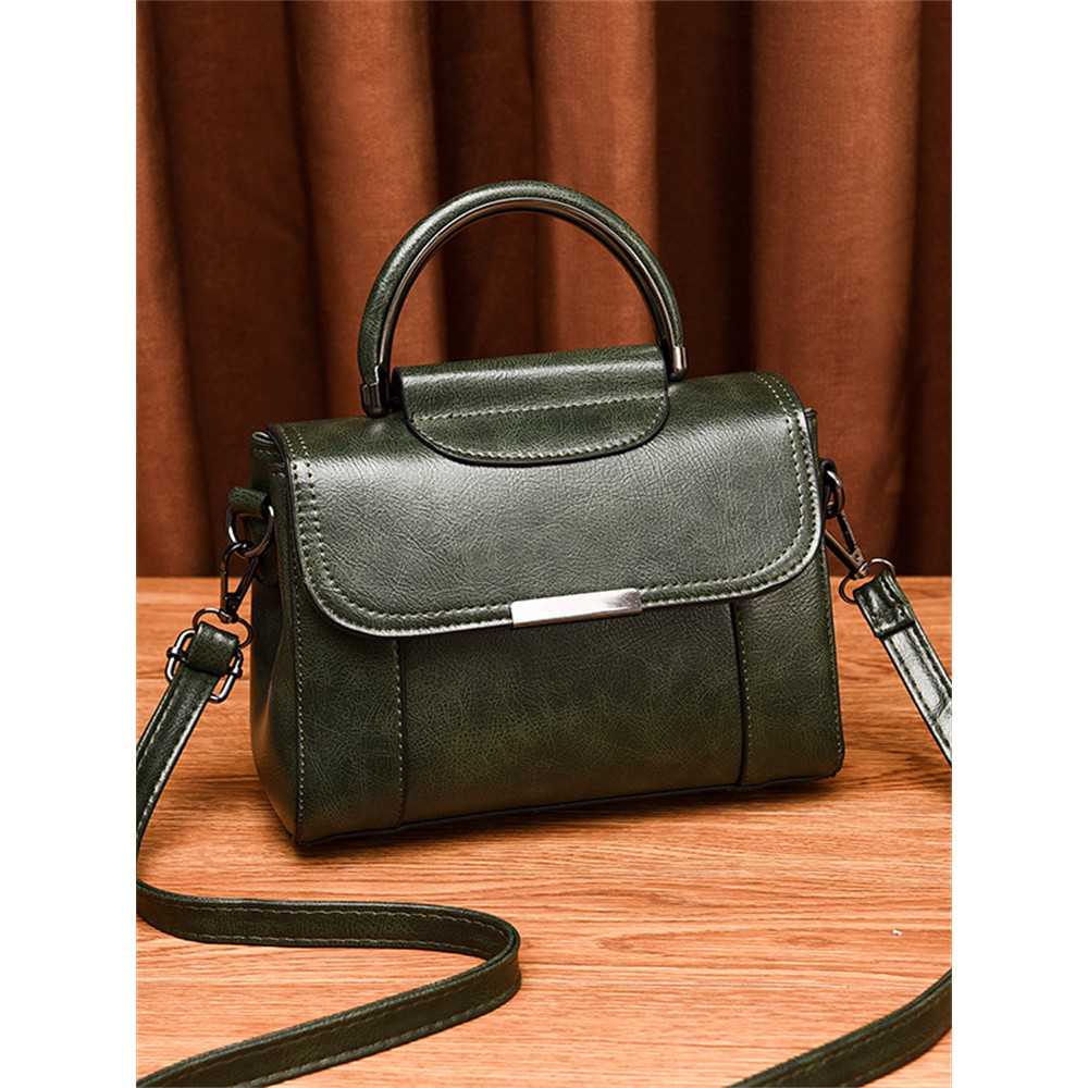 Vintage Flap Patchwork Leather Crossbody Bag