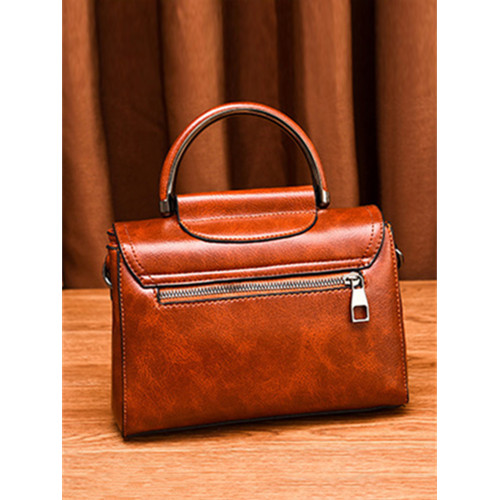 Vintage Flap Patchwork Leather Crossbody Bag