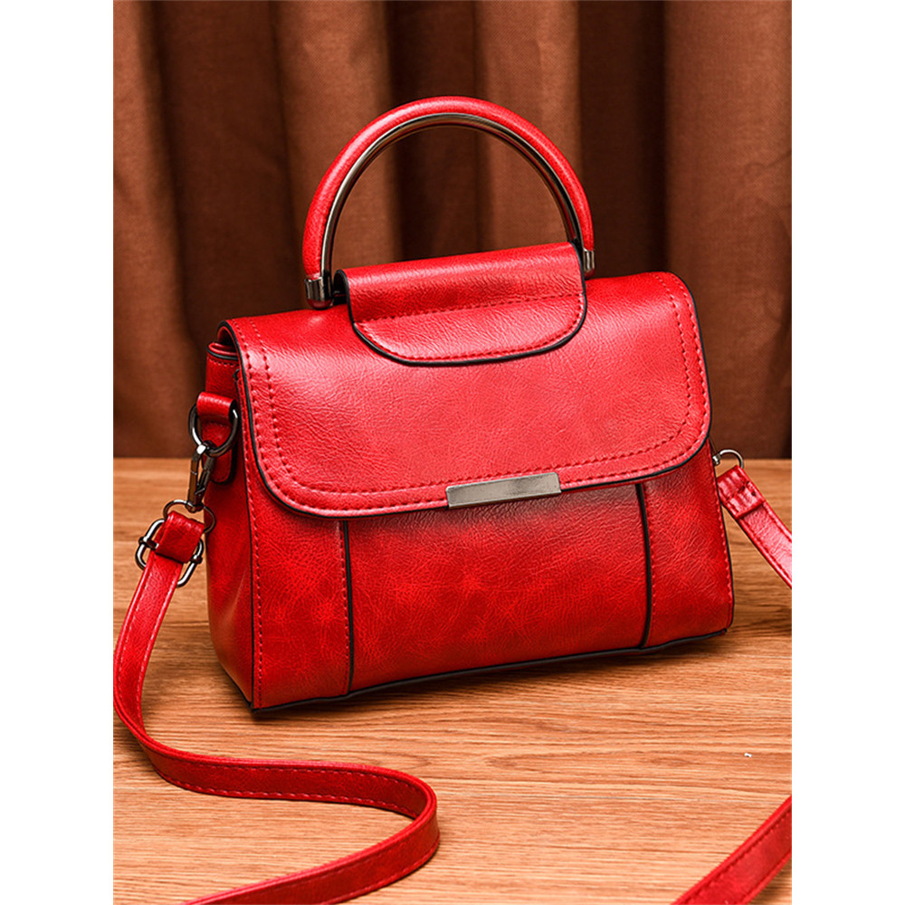 Vintage Flap Patchwork Leather Crossbody Bag