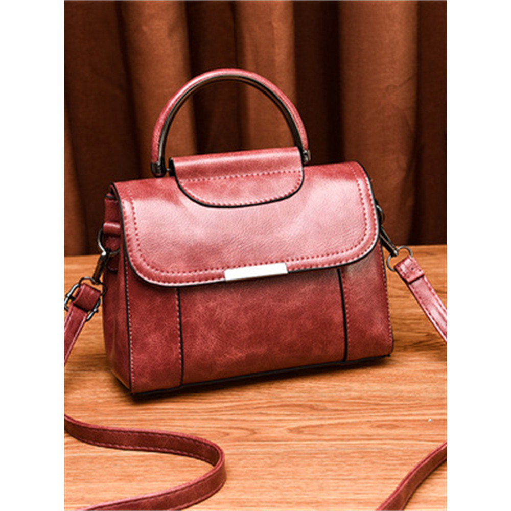 Vintage Flap Patchwork Leather Crossbody Bag