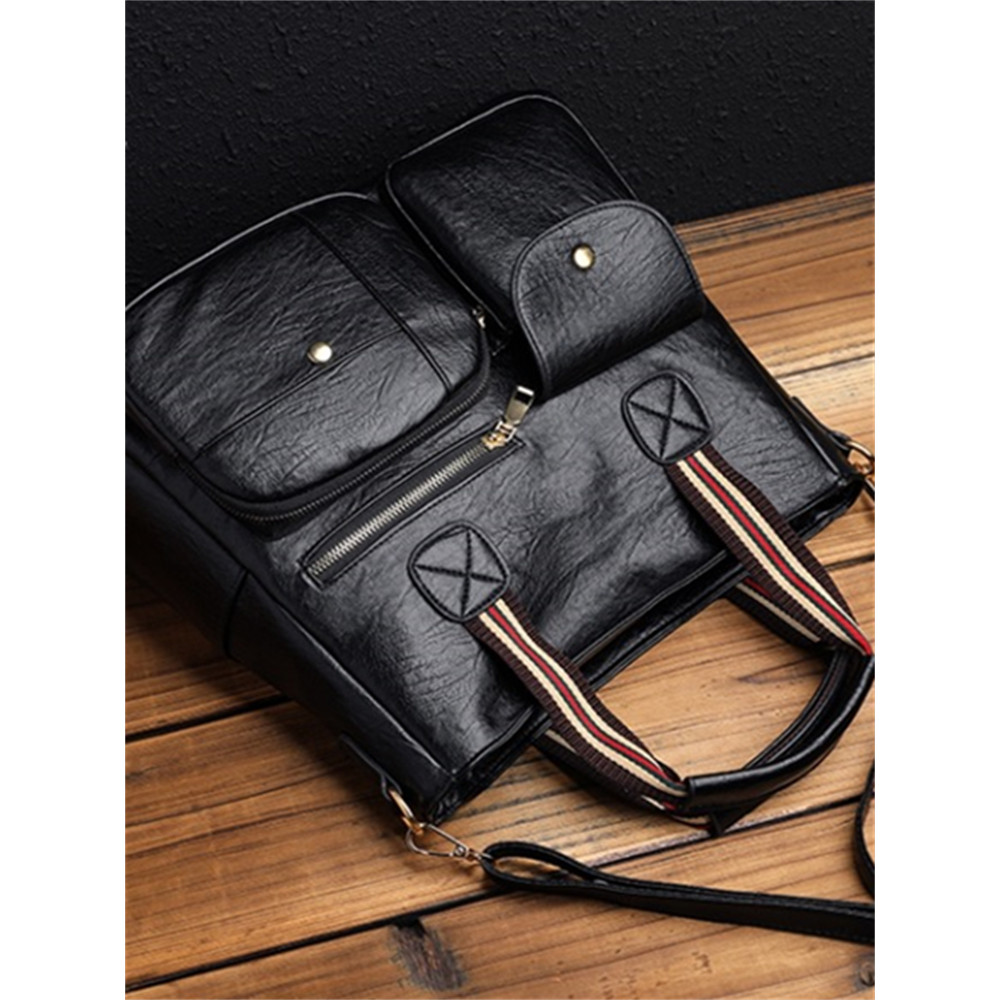 Vintage Flap Pocket Big Handbag Crossbody Bag