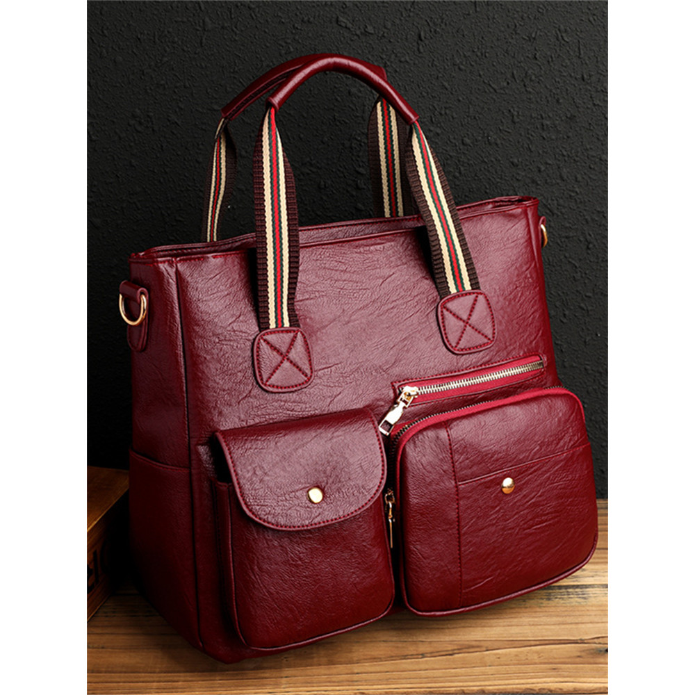 Vintage Flap Pocket Big Handbag Crossbody Bag
