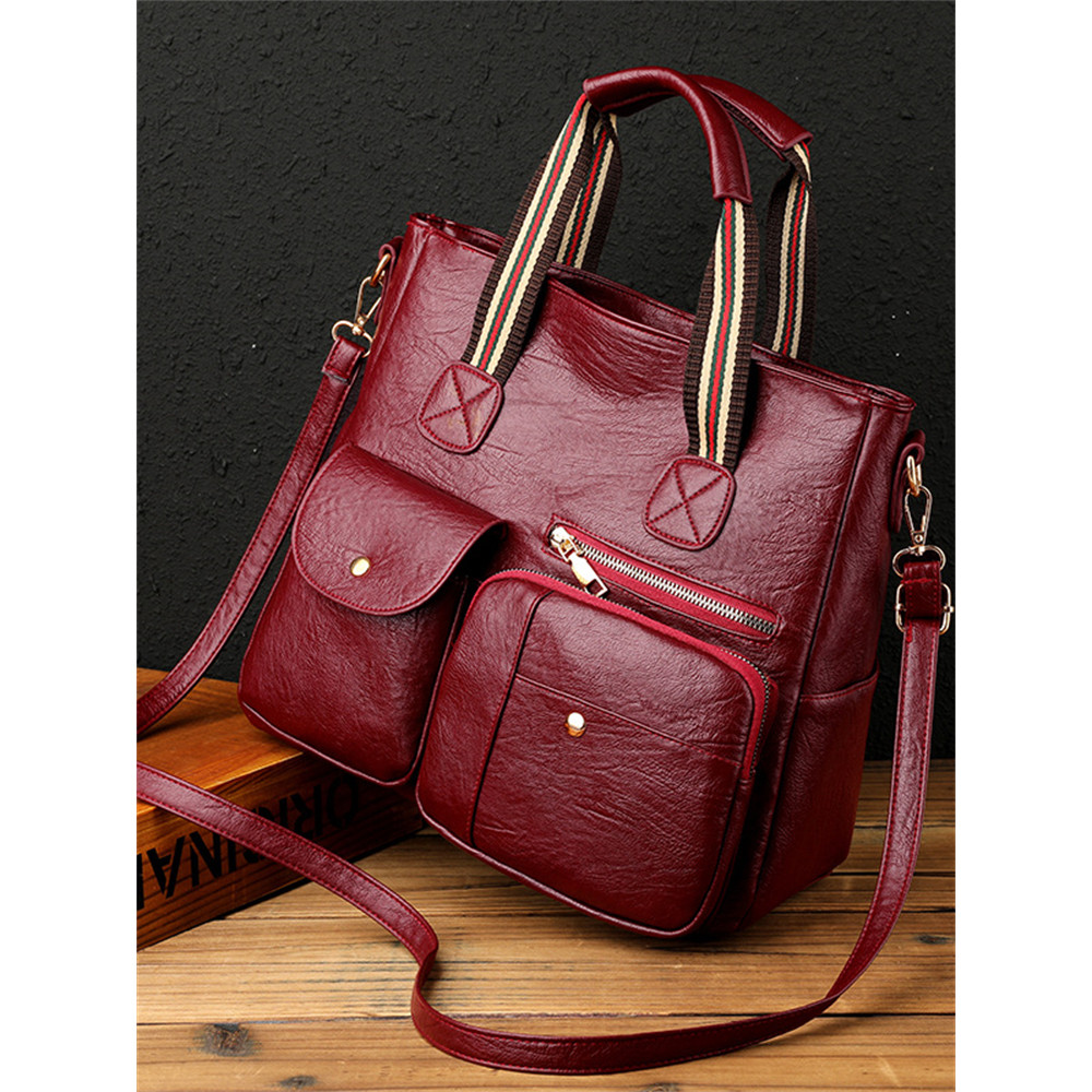 Vintage Flap Pocket Big Handbag Crossbody Bag