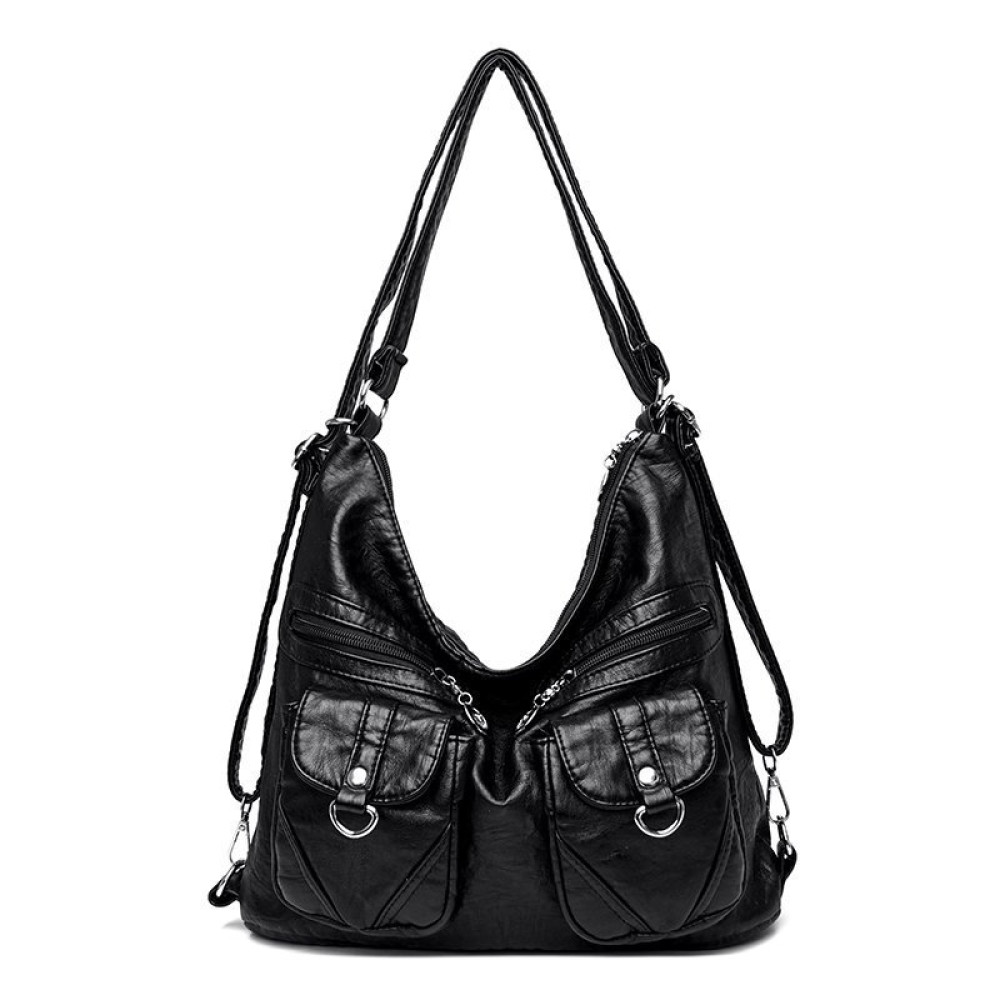 Vintage Flap Pockets Adjustable Backpack Shoulder Bag