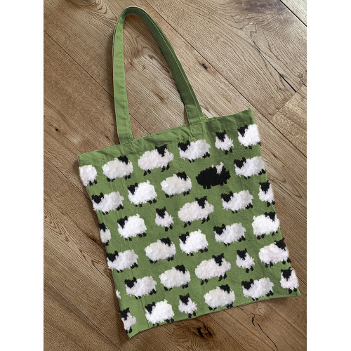 Vintage Fuzzy Sheep Fleece Pattern Tote Bag