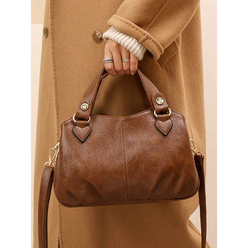 Vintage Heart Patch Crossbody Bag