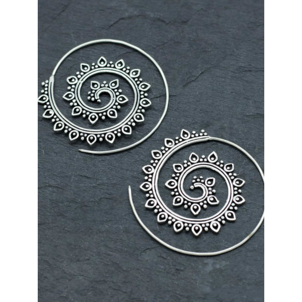 Vintage Mandala Inspired Spiral Earrings