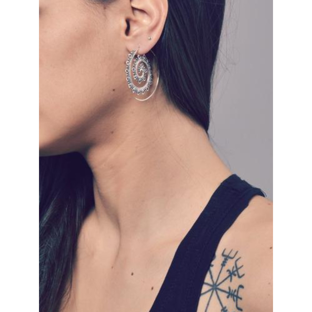 Vintage Mandala Inspired Spiral Earrings
