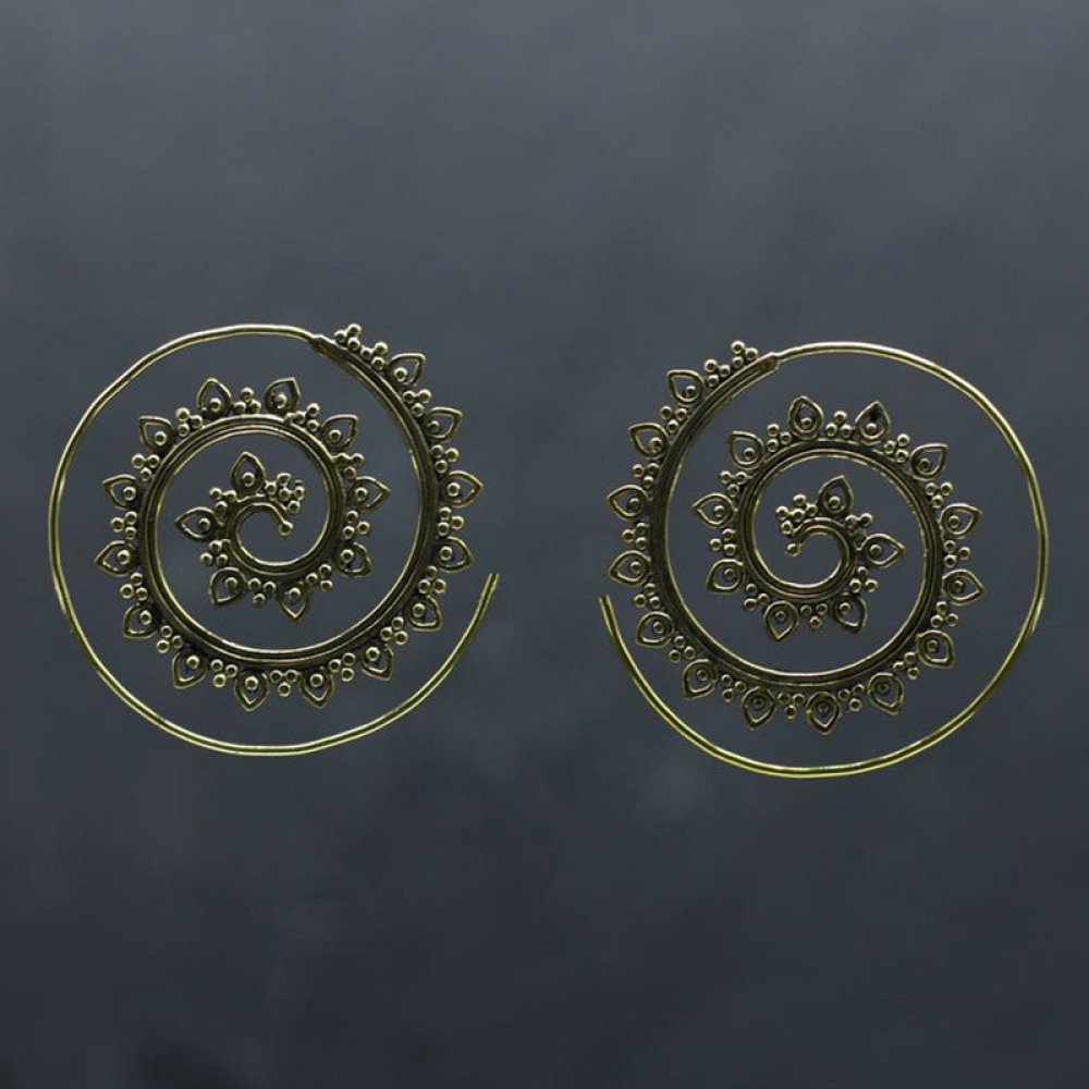 Vintage Mandala Inspired Spiral Earrings