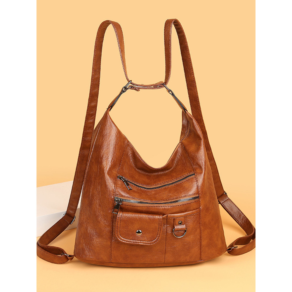 Vintage Multi Pocket Soft Leather Bag