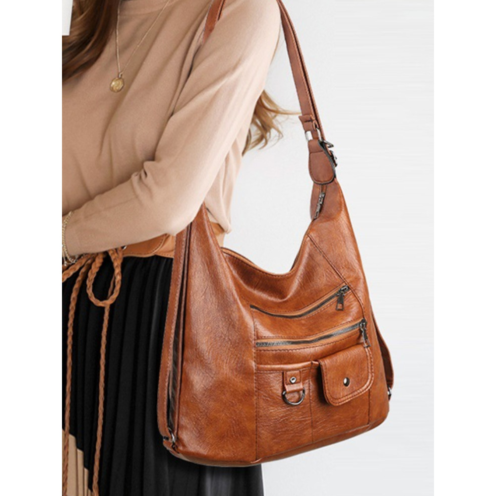 Vintage Multi Pocket Soft Leather Bag