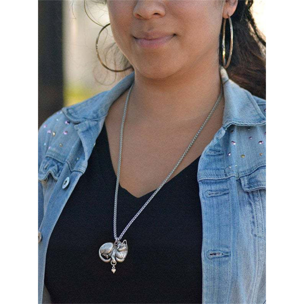 Vintage Mystery Cat Pendant Necklace