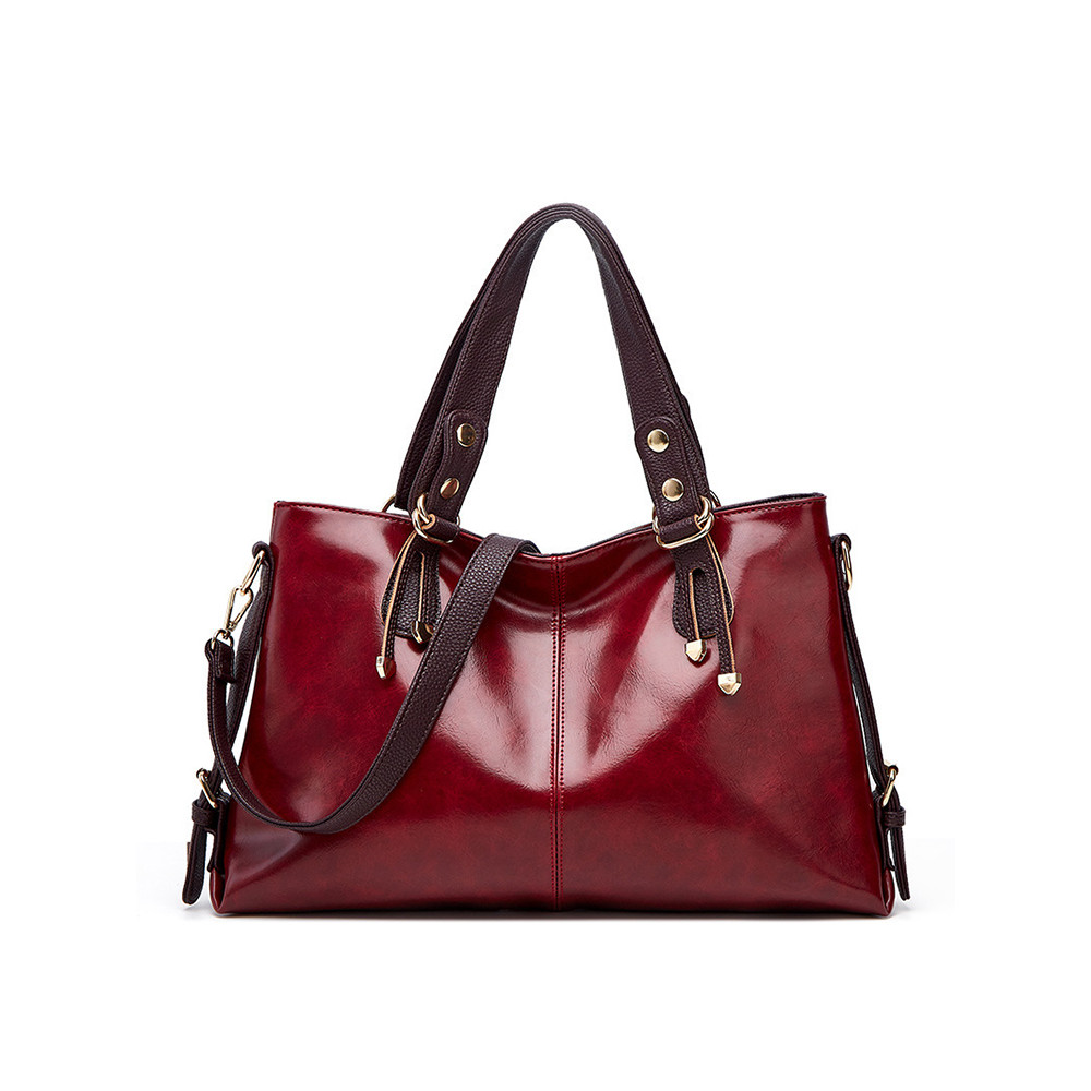 Vintage Oiled Leather Big Utility Tote Bag