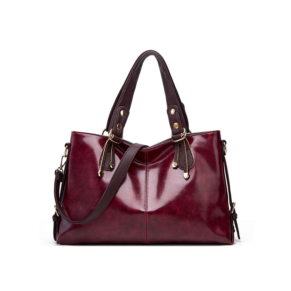Vintage Oiled Leather Big Utility Tote Bag