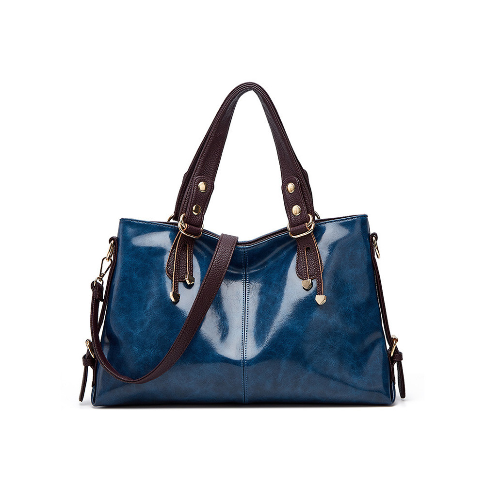 Vintage Oiled Leather Big Utility Tote Bag