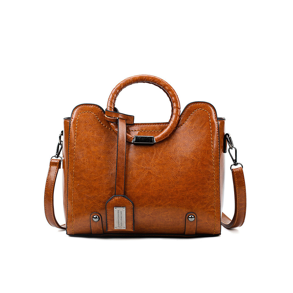 Vintage Oiled Leather Handbag Crossbody Bag
