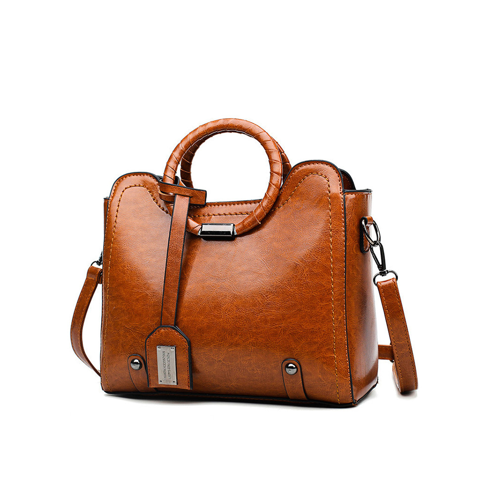 Vintage Oiled Leather Handbag Crossbody Bag