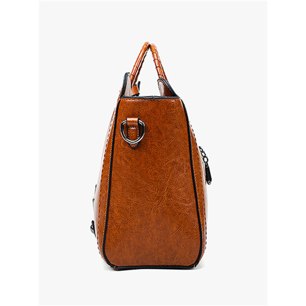 Vintage Oiled Leather Handbag Crossbody Bag