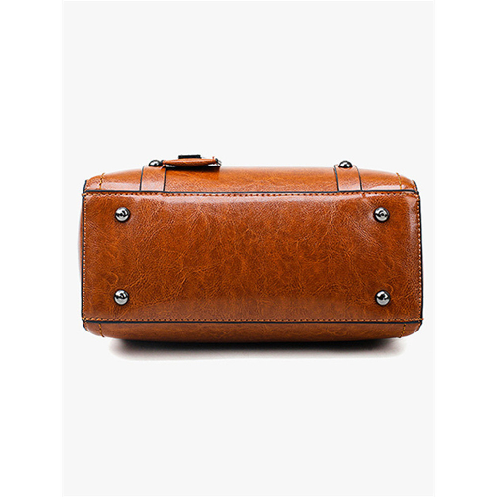 Vintage Oiled Leather Handbag Crossbody Bag