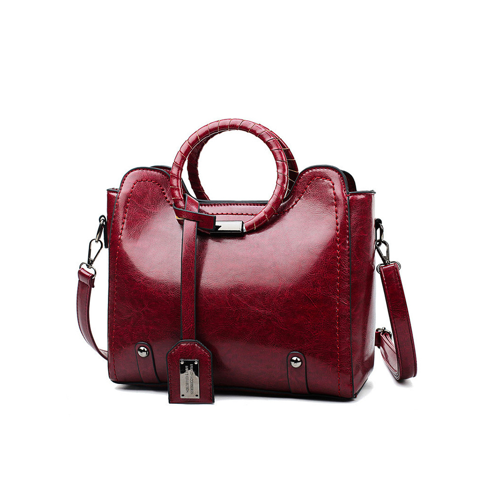 Vintage Oiled Leather Handbag Crossbody Bag