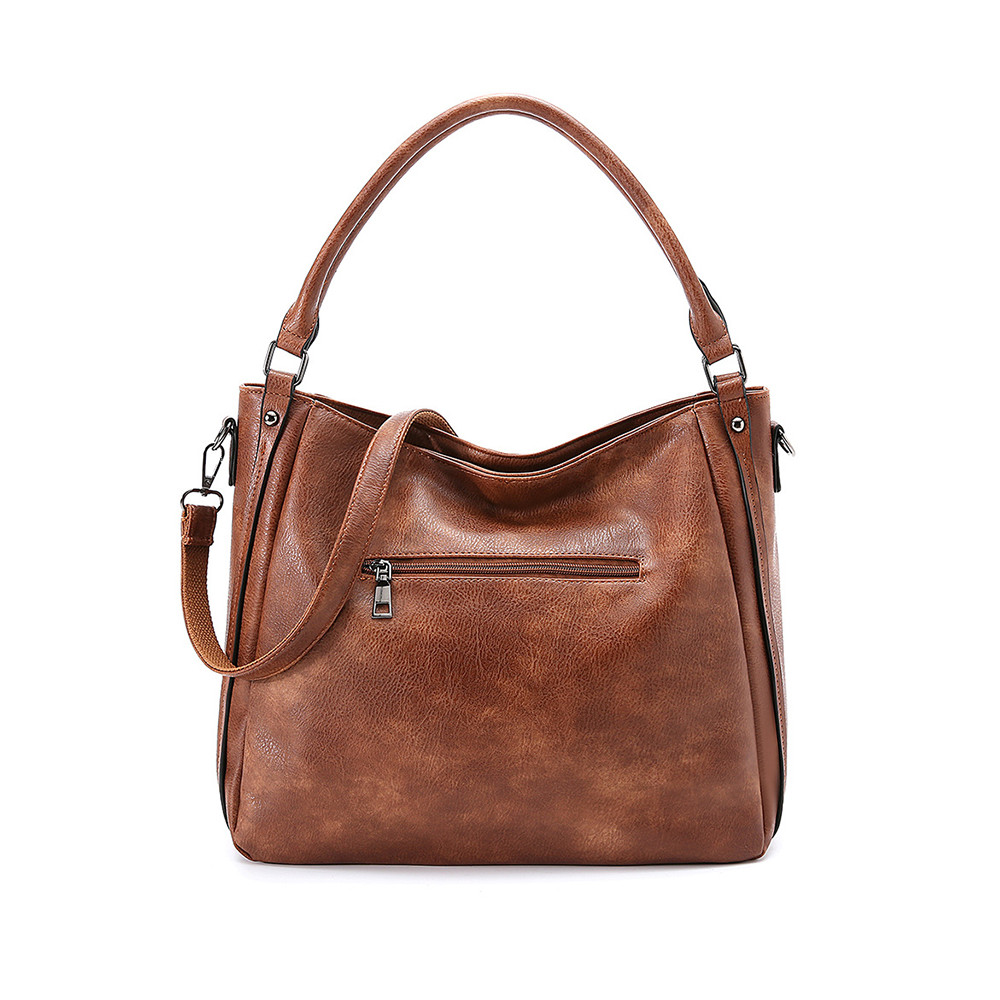 Vintage Oiled Leather Utility Shoulder Crossbody Bag