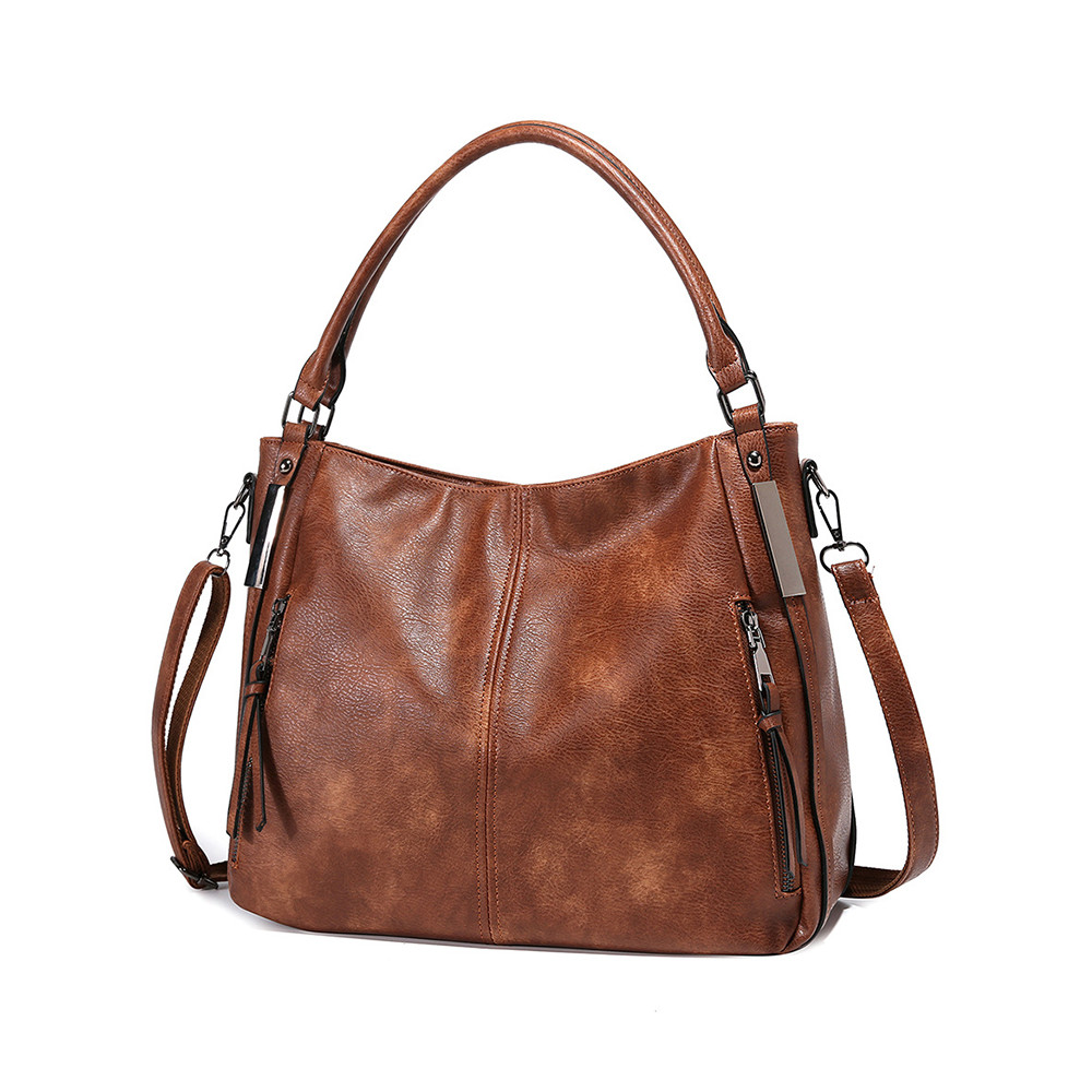Vintage Oiled Leather Utility Shoulder Crossbody Bag