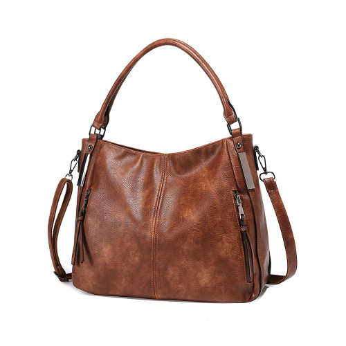 Vintage Oiled Leather Utility Shoulder Crossbody Bag