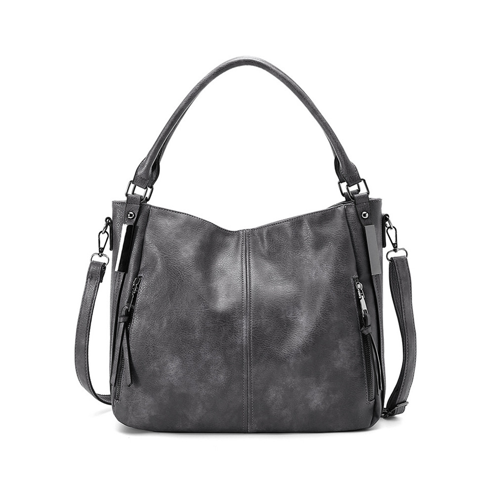 Vintage Oiled Leather Utility Shoulder Crossbody Bag