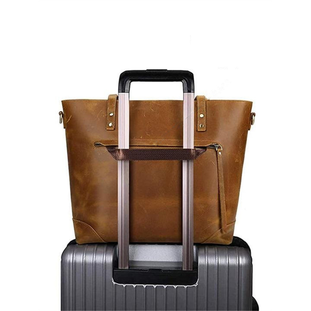 Vintage Oiled Leather Utility Travel Tote Bag