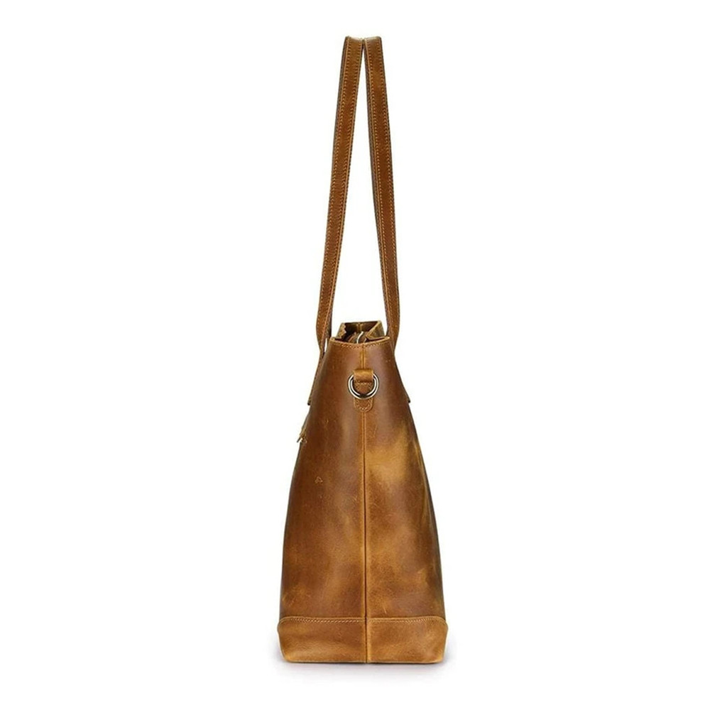 Vintage Oiled Leather Utility Travel Tote Bag
