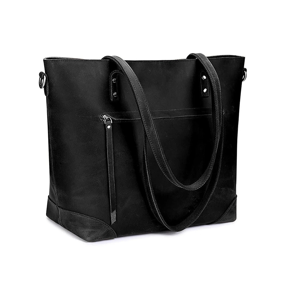 Vintage Oiled Leather Utility Travel Tote Bag