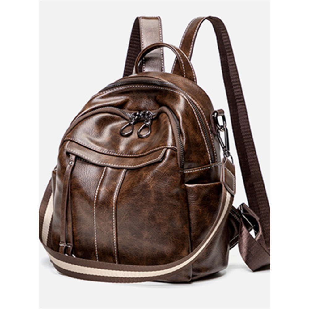 Vintage Oiled Waxed Leather Utility Backpack