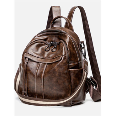 Vintage Oiled Waxed Leather Utility Backpack