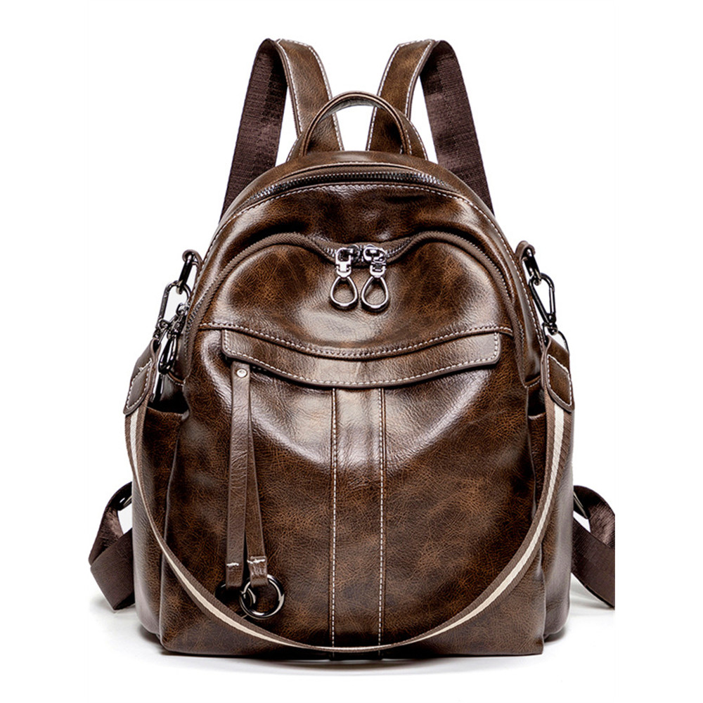 Vintage Oiled Waxed Leather Utility Backpack