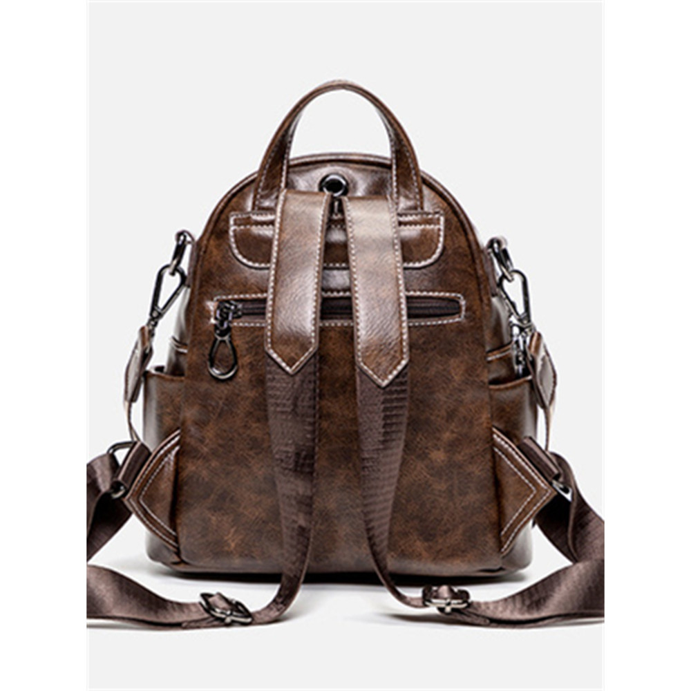 Vintage Oiled Waxed Leather Utility Backpack