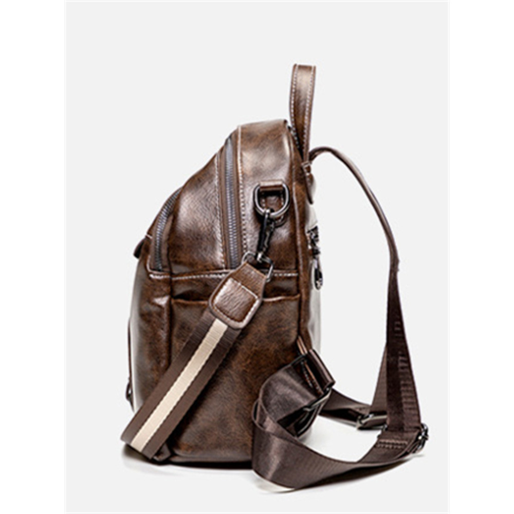 Vintage Oiled Waxed Leather Utility Backpack