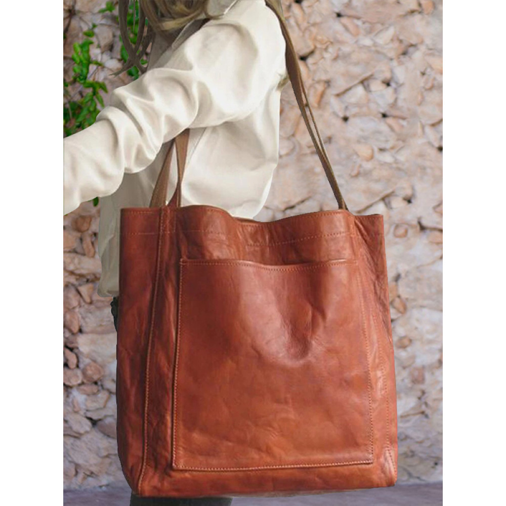 Vintage Patch Pocket Big Tote Bag