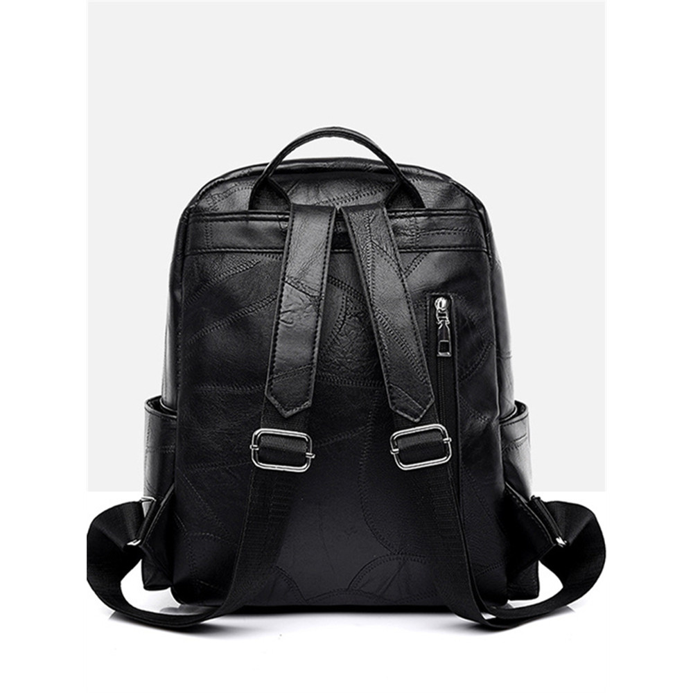 Vintage Patchwork Seamed Utility Backpack