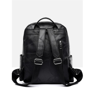 Vintage Patchwork Seamed Utility Backpack