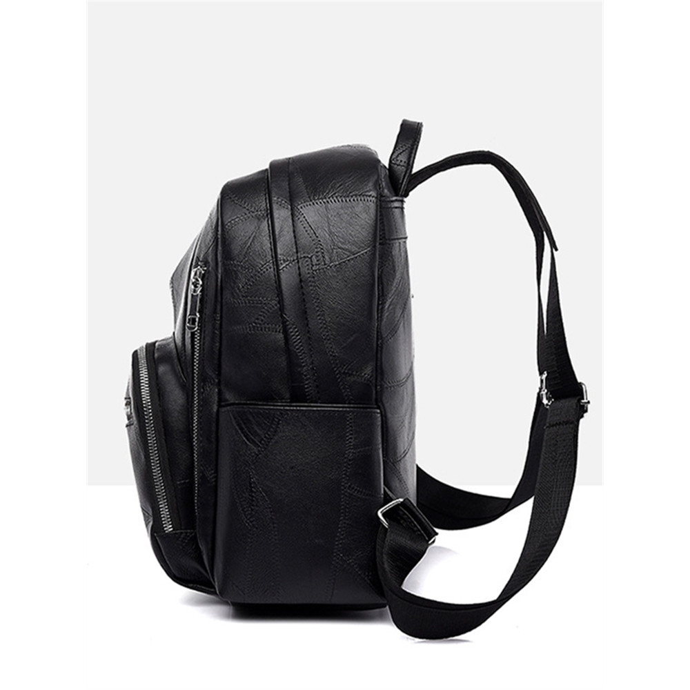 Vintage Patchwork Seamed Utility Backpack