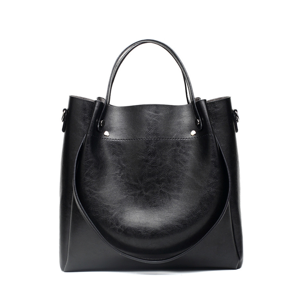 Vintage Pleated Studded Functional Tote Bag
